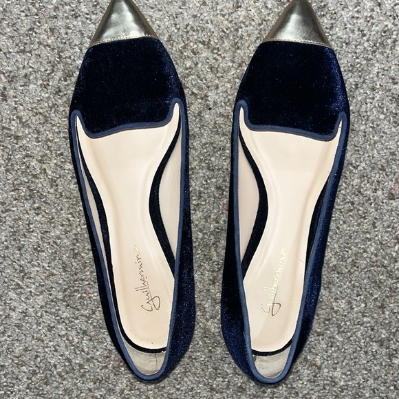 Anthropologie Guilhermina Velvet Silver toe flats. Sz 8 - Picture 4 of 7